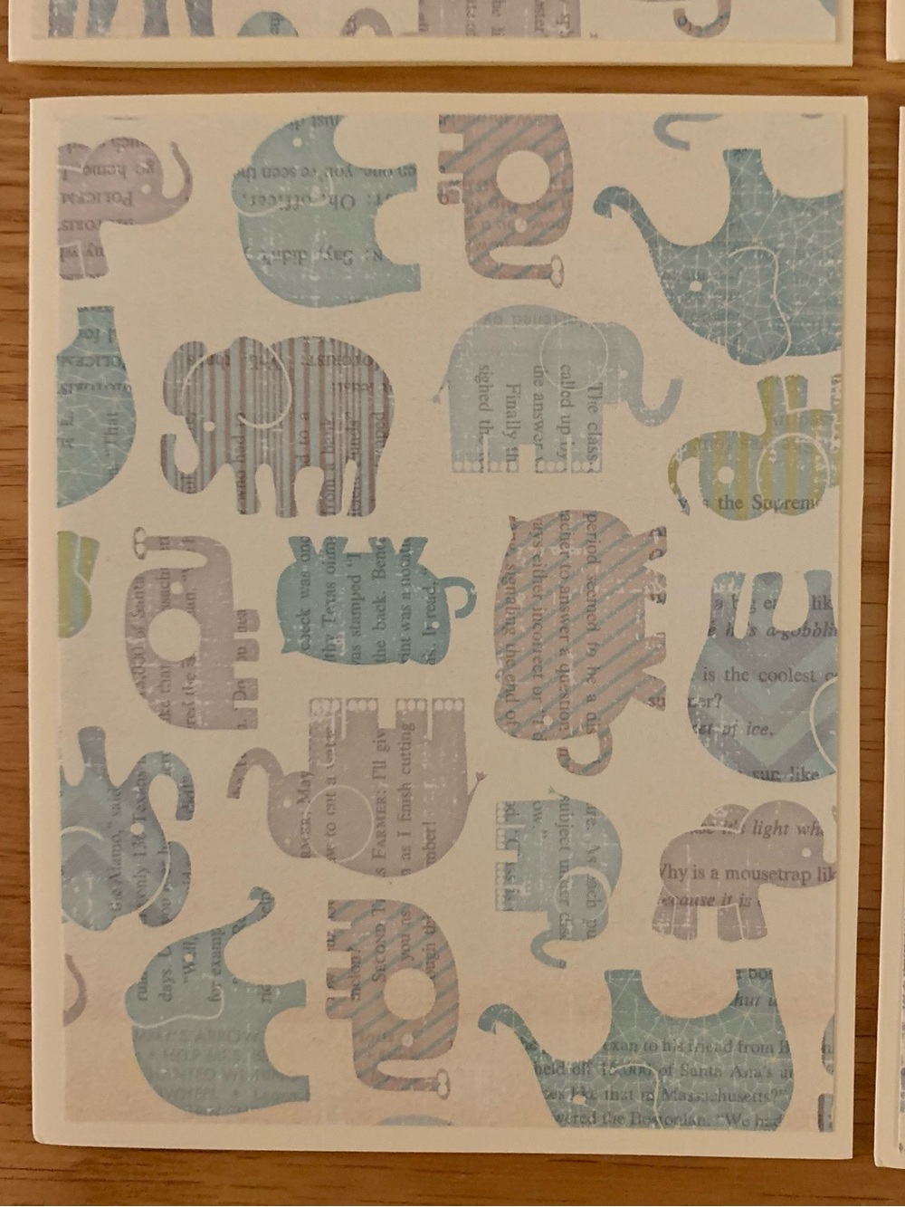 Elephant Notecards w/Elephant stamps